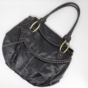 Hillard Hanson Handbag Women M Black Faux Leather Satchel Purse Shoulder Bag